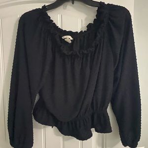 H&M balloon sleeve crop black Sz medium